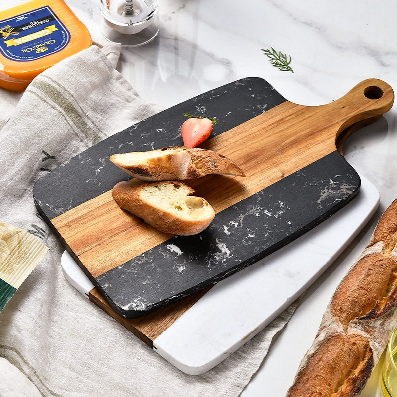 Marble Serving Board - Mahogany Wood Grain Cutting Board -