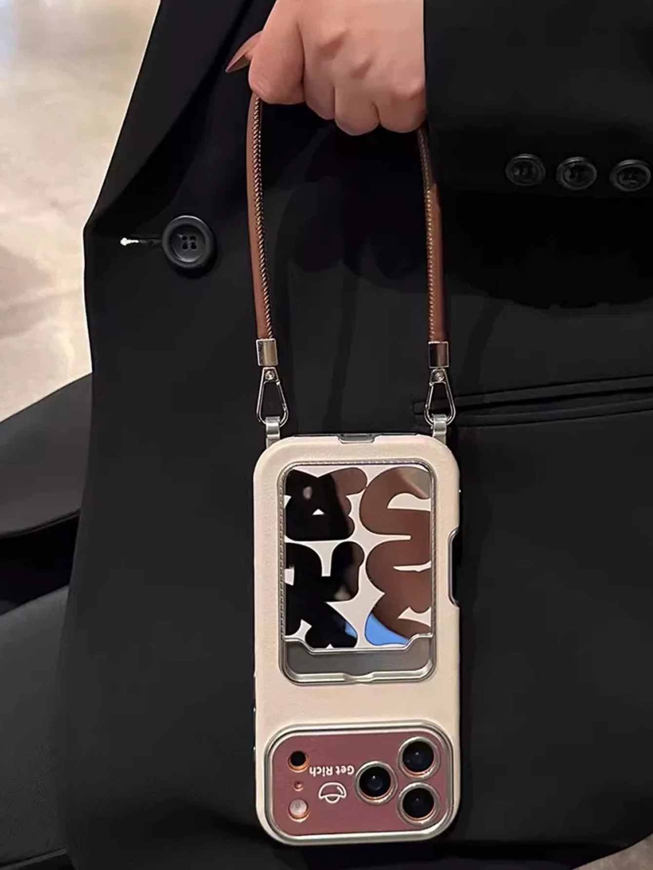Luxury Leather Mirror Card Hol - Leather Card Wallet 评论和价格