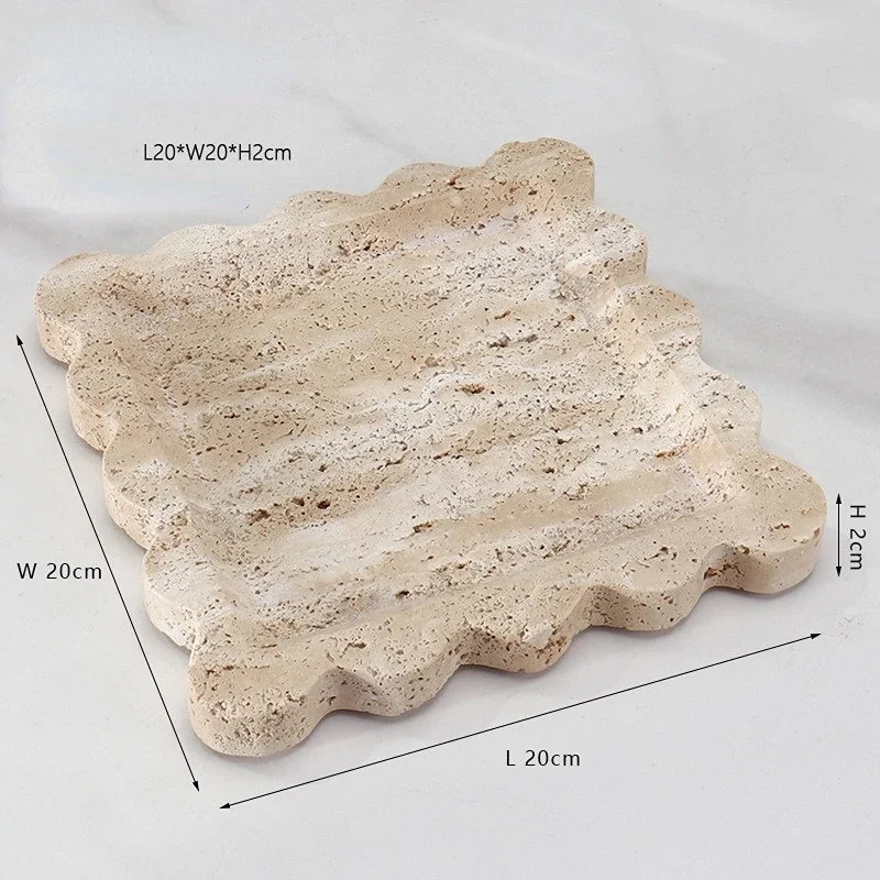 Square Scallop Tray Travertine - Marble Serving Board 评论和价格