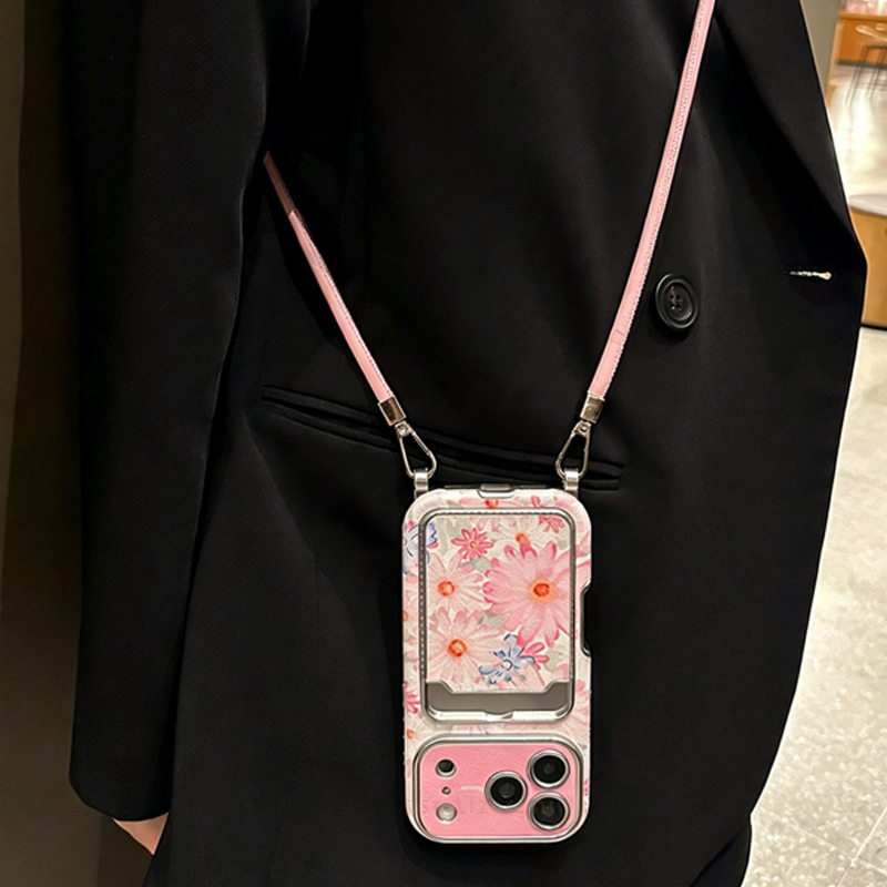 Pink Floral Faux Leather Textu - Leather Card Wallet 评论和价格