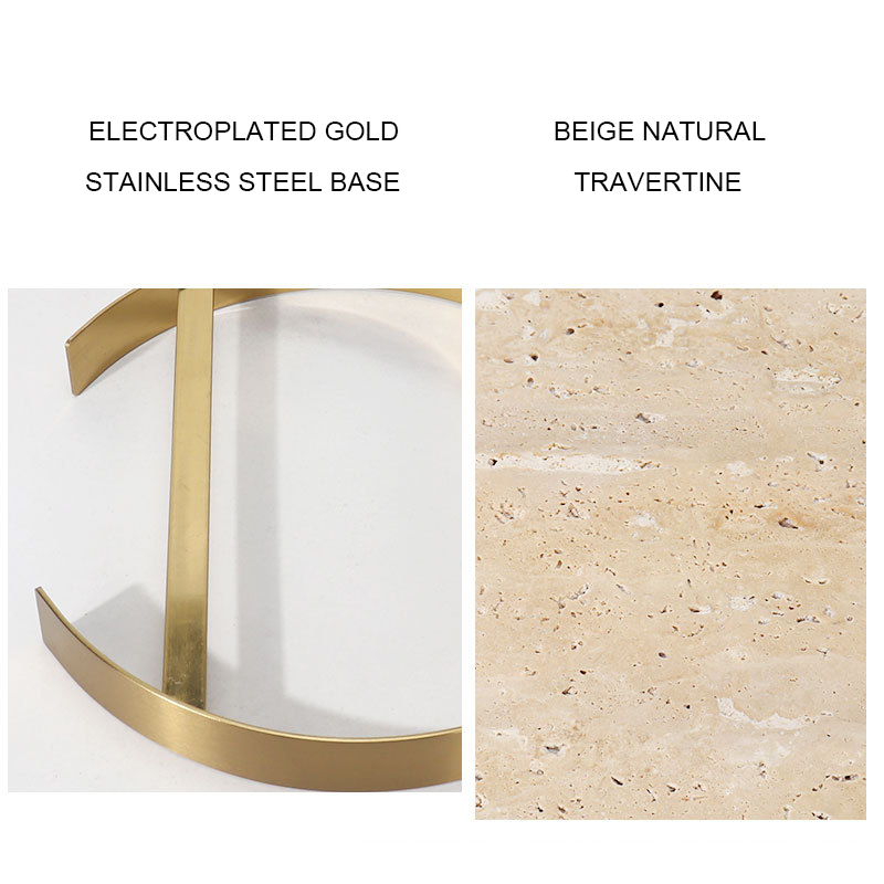 Round Beige Brown Travertine P - Marble Serving Board 评论和价格